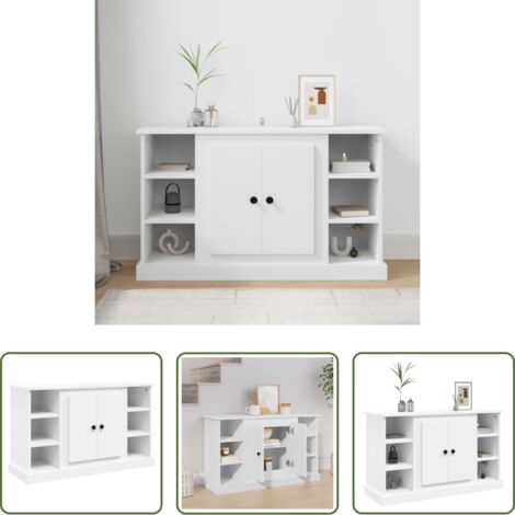 vidaXL Muebles de almacenamiento -  Aparador de madera contrachapada blanco 100x35,5x60 cm