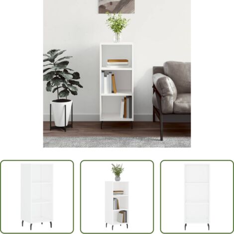 vidaXL Muebles de almacenamiento -  Aparador de madera de ingeniería blanco 34,5x32,5x90 cm