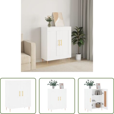 vidaXL Muebles de almacenamiento -  Aparador de madera de ingeniería blanco 69,5x34x90 cm