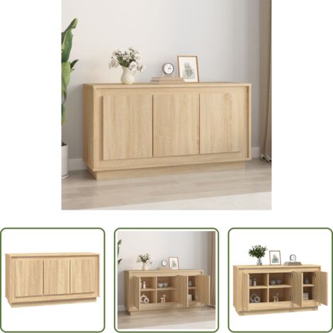 vidaXL Muebles de almacenamiento -  Aparador madera contrachapada roble Sonoma 102x35x55 cm