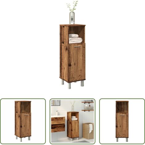 vidaXL Muebles de baño -  Armario de baño madera contrachapada envejecida 30x30x95 cm