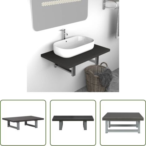 vidaXL Muebles de baño -  Mueble de cuarto de baño gris 60x40x16,3 cm