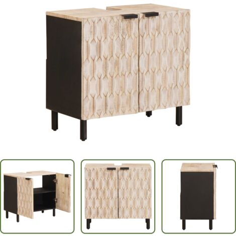 vidaXL Muebles de baño -  Mueble de lavabo para baño con estante 62 x 33 x 58 cm