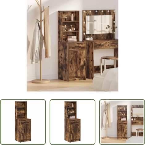 vidaXL Muebles de cocina -  Aparador alto con cajón Roble ahumado 40 x 40,5 x 135 cm