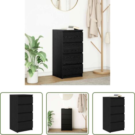 vidaXL Muebles de cocina -  Aparador de madera de roble negro 37,5x35x76 cm