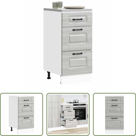 vidaXL Muebles de cocina -  Mueble bajo de cocina Kalmar gris sonoma madera de ingeniería