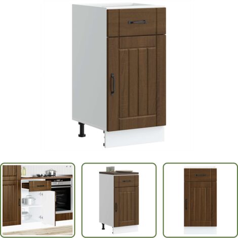 vidaXL Muebles de cocina -  Mueble bajo de cocina Lucca roble marrón