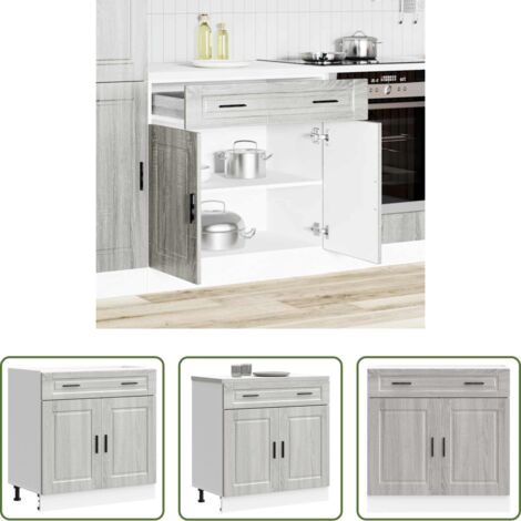 vidaXL Muebles de cocina -  Mueble bajo de cocina porto gris sonoma madera reconstituida
