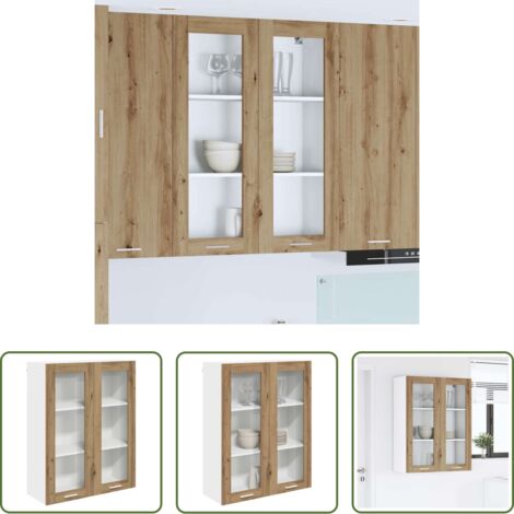 vidaXL Muebles de cocina -  Mueble colgante con puerta Roble artesanal 80 x 31 x 100 cm