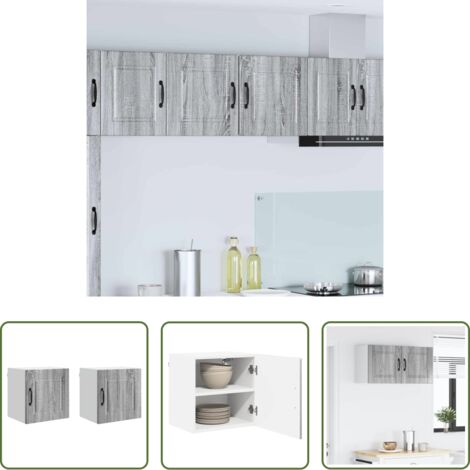 vidaXL Muebles de cocina -  Mueble de Cocina con estante 2 pcs Gris Sonoma 40 x 31 x 40 cm
