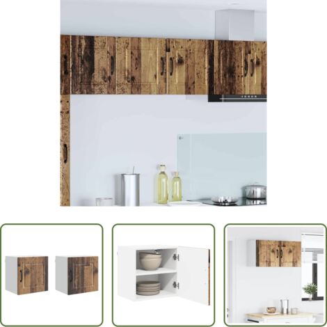 vidaXL Muebles de cocina -  Mueble de Cocina con estante 2 pcs Madera vieja 40 x 31 x 40 cm