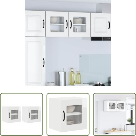 vidaXL Muebles de cocina -  Mueble de Cocina Kalmar 2 pcs brillante 40 x 31 x 40 cm