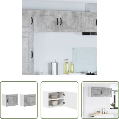 vidaXL Muebles de cocina -  Mueble de Cocina Kalmar 2 pcs Gris Concreto 50 x 31 x 40 cm