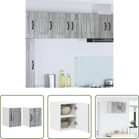 vidaXL Muebles de cocina -  Mueble de Cocina Kalmar 2 pcs Gris Sonoma 30 x 31 x 40 cm