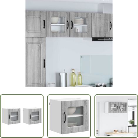 vidaXL Muebles de cocina -  Mueble de Cocina Kalmar 2 pcs Gris Sonoma 40 x 31 x 40 cm