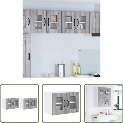 vidaXL Muebles de cocina -  Mueble de Cocina Kalmar 2 pcs Gris Sonoma 60 x 31 x 40 cm
