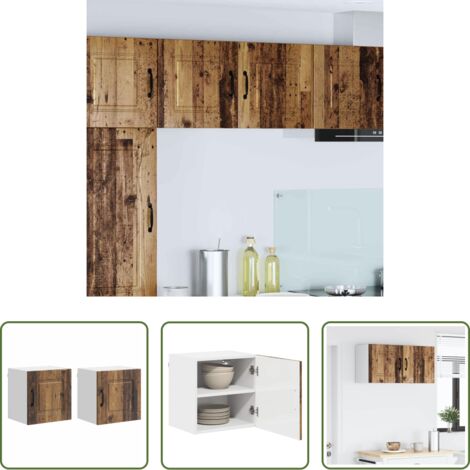 vidaXL Muebles de cocina -  Mueble de Cocina Kalmar 2 pcs Madera vieja 40 x 31 x 40 cm