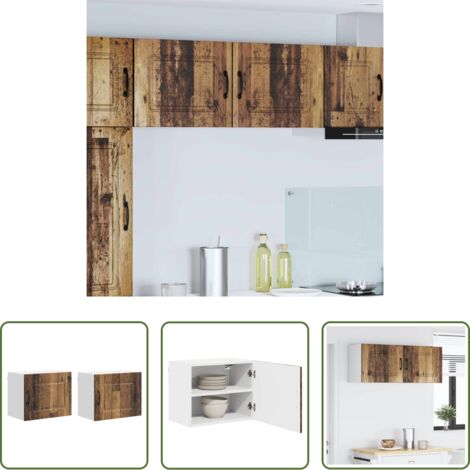 vidaXL Muebles de cocina -  Mueble de Cocina Kalmar 2 pcs Madera vieja 50 x 31 x 40 cm