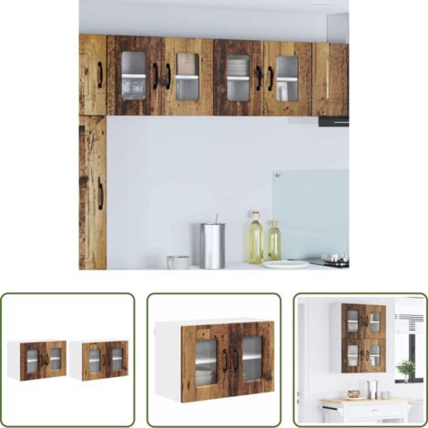 vidaXL Muebles de cocina -  Mueble de Cocina Kalmar 2 pcs Madera vieja 60 x 31 x 40 cm