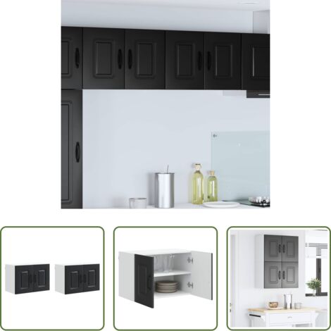 vidaXL Muebles de cocina -  Mueble de Cocina Kalmar 2 pcs Negro 60 x 31 x 40 cm