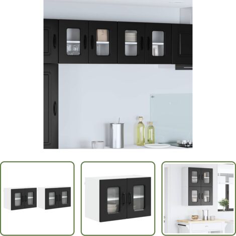 vidaXL Muebles de cocina -  Mueble de Cocina Kalmar 2 pcs Negro 60 x 31 x 40 cm