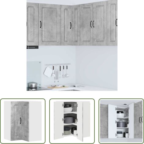 vidaXL Muebles de cocina -  Mueble de Cocina Kalmar Gris Concreto 57 x 57 x 80 cm