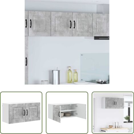vidaXL Muebles de cocina -  Mueble de Cocina Kalmar Gris Concreto 80 x 31 x 40 cm