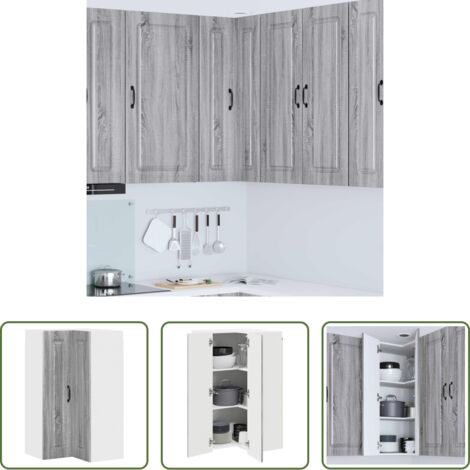 vidaXL Muebles de cocina -  Mueble de Cocina Kalmar Gris Sonoma 57 x 57 x 100 cm