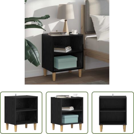 vidaXL Muebles de dormitorio -  Mueble cama Roble Negro 40 x 30 x 50 cm Madera de ingeniería