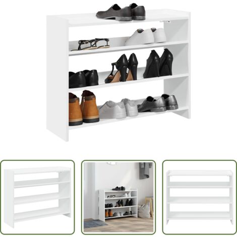 vidaXL Muebles de entrada -  Mueble zapatero madera contrachapada blanco 80x25x62 cm