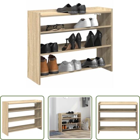 vidaXL Muebles de entrada -  Mueble zapatero madera contrachapada roble sonoma 80x25x62 cm