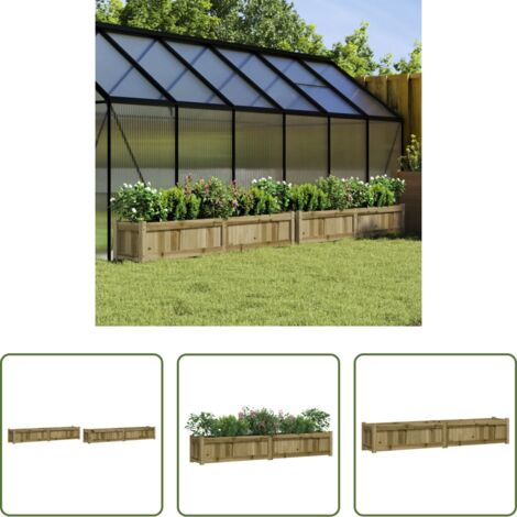 vidaXL Muebles de exterior -  Jardineras de exterior 2 unidades madera impregnada de pino