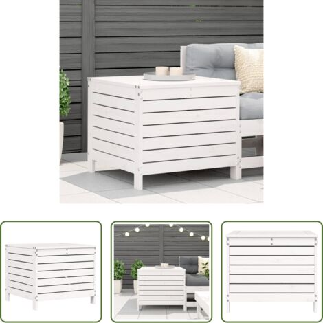 vidaXL Muebles de exterior -  Taburete de jardín madera maciza de pino blanco 62x63,5x53,5 cm