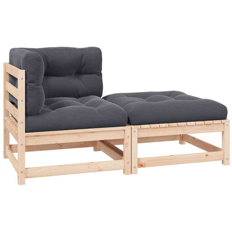 

Vidaxl - Muebles de jardín 2 piezas cojines madera de pino - Marrón