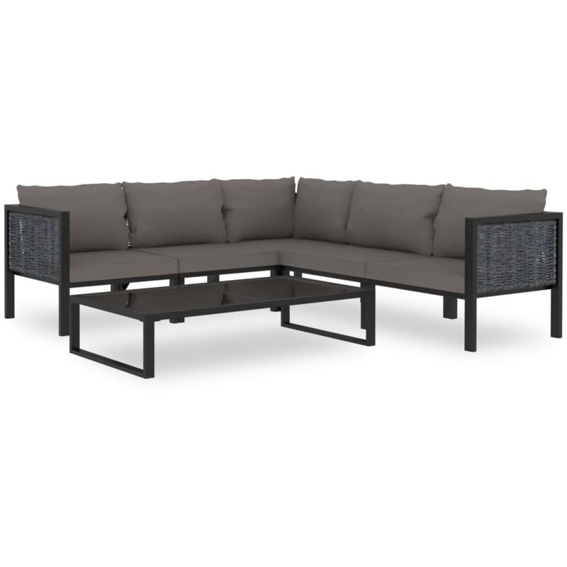 

Muebles de jardín 6 pzas y cojines ratán sintético antracita - Antracita - Vidaxl