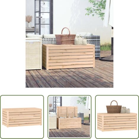 vidaXL Muebles de jardín -  Baúl de jardín madera maciza de pino 101x50,5x46,5 cm