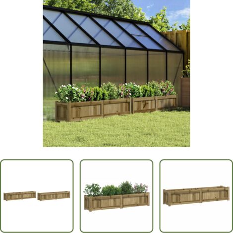 vidaXL Muebles de jardín -  Jardineras de exterior 2 unidades madera impregnada de pino