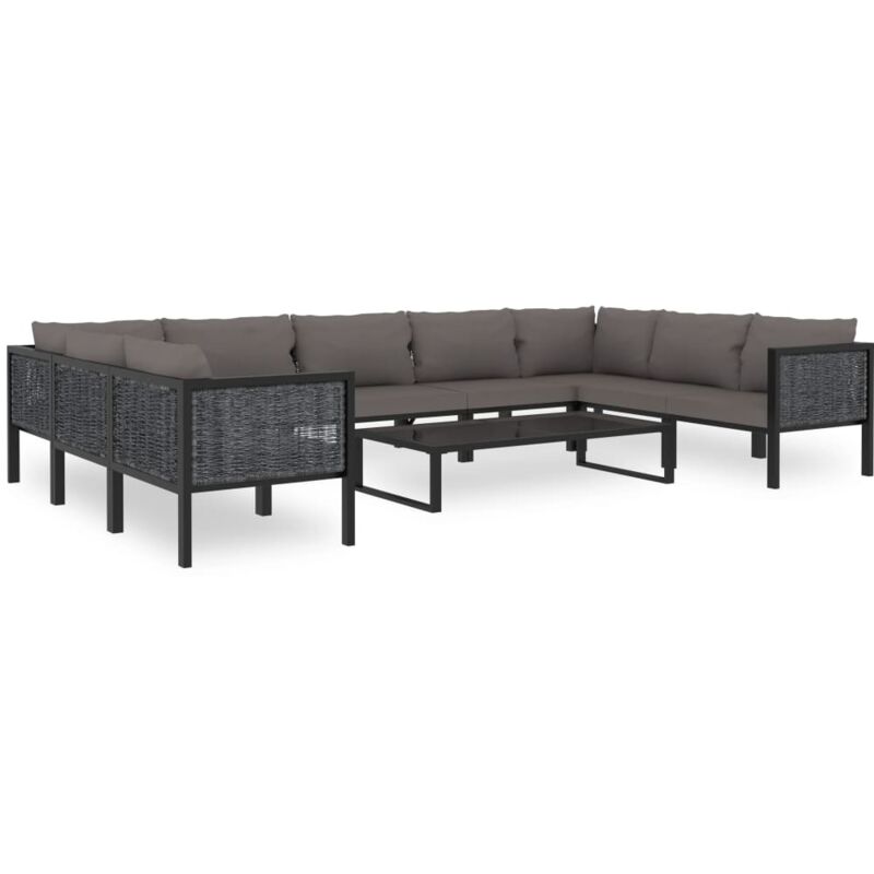 

Muebles de jardín 10 pzas y cojines ratán sintético antracita - Antracita - Vidaxl