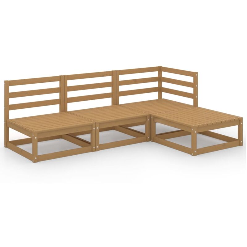 

Vidaxl - Muebles de jardín 4 piezas marrón miel madera maciza de pino - Marrón
