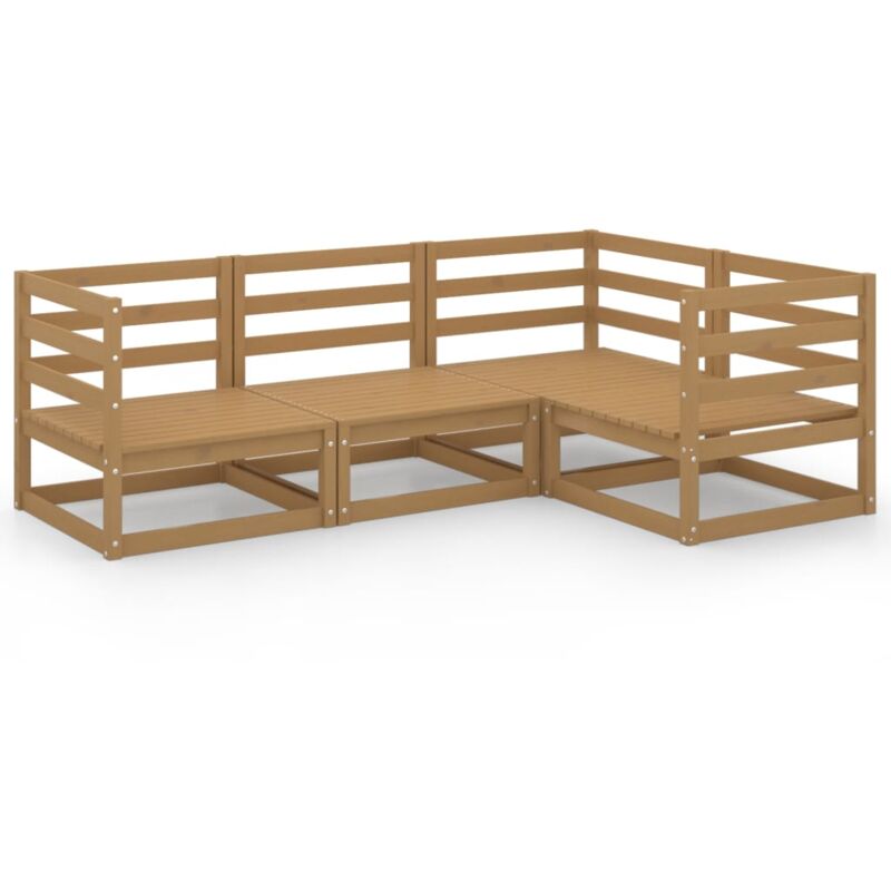 

Vidaxl - Muebles de jardín 4 piezas marrón miel madera madera de pino - Marrón