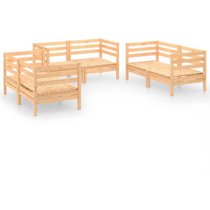 

vidaXL Muebles de jardín 6 piezas madera maciza de pino - Marrón