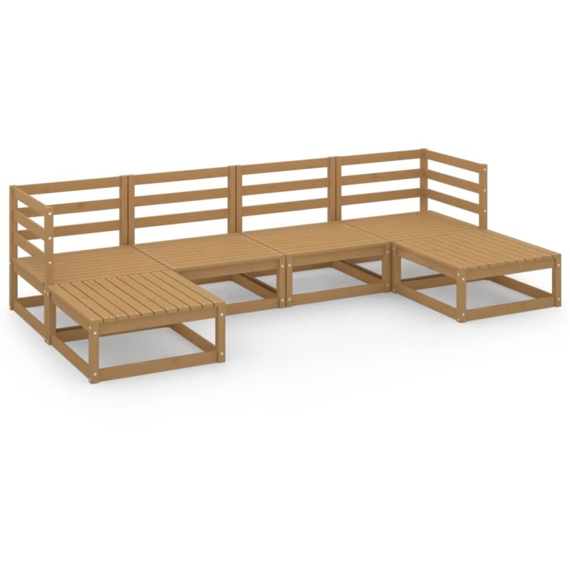 

Vidaxl - Muebles de jardín 6 piezas madera maciza de pino - Marrón