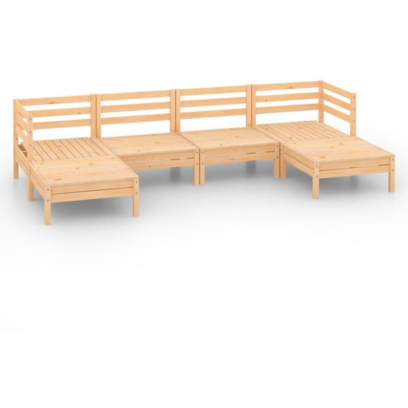 

vidaXL Muebles de jardín 6 piezas madera maciza de pino - Marrón