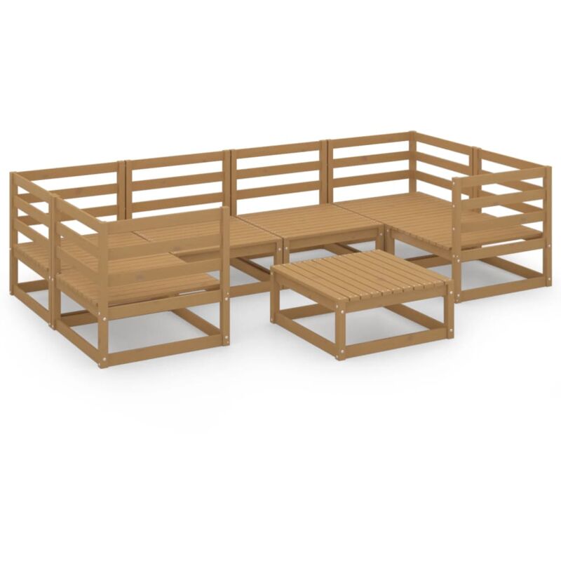 

Vidaxl - Muebles de jardín 7 piezas madera maciza de pino - Marrón