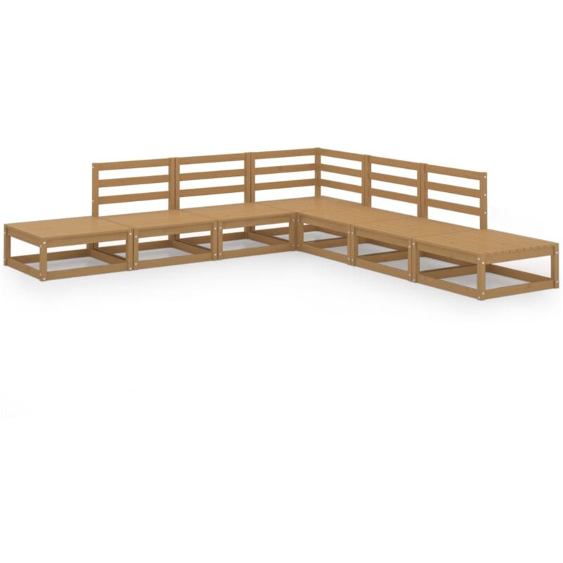 

Vidaxl - Muebles de jardín 7 piezas marrón miel madera maciza de pino - Marrón