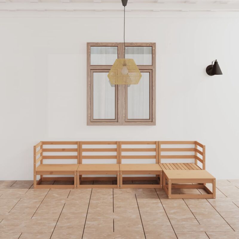 

Vidaxl - Muebles de jardín 7 piezas marrón miel madera maciza de pino - Marrón