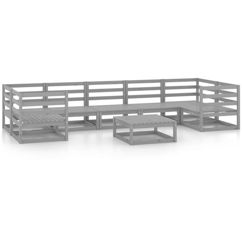 

Vidaxl - Muebles de jardín 8 piezas madera de pino maciza - Gris