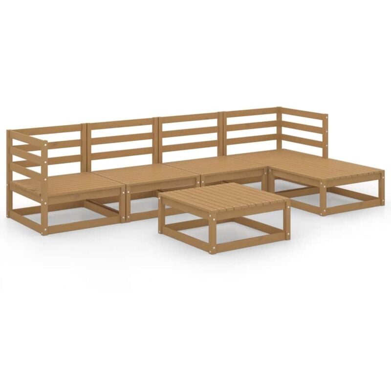 

Vidaxl - Muebles de jardín 8 piezas marrón miel madera maciza de pino - Marrón