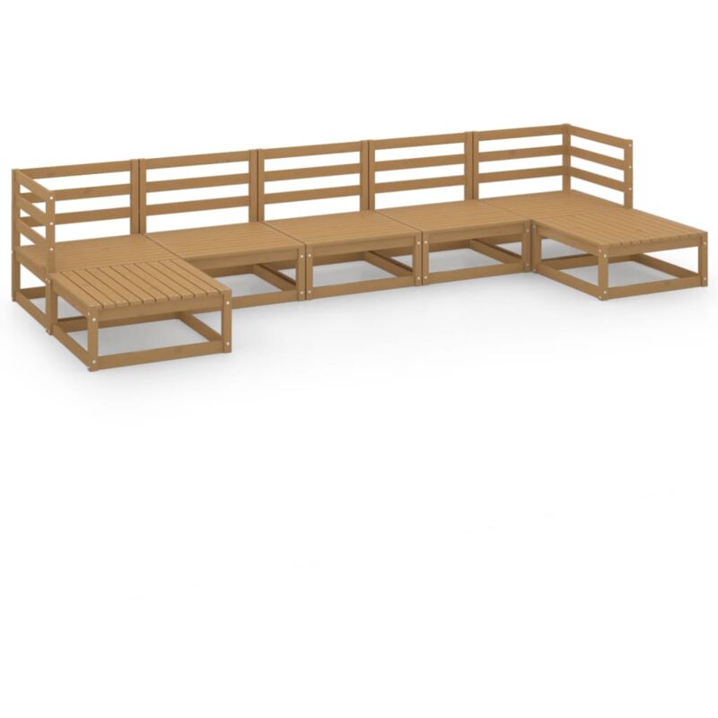 

Vidaxl - Muebles de jardín 9 piezas madera maciza de pino - Marrón