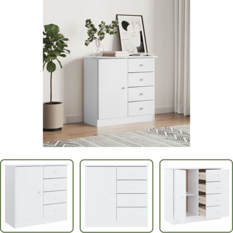 vidaXL Muebles de madera -  Aparador ALTA madera maciza de pino blanco 77x35x73 cm